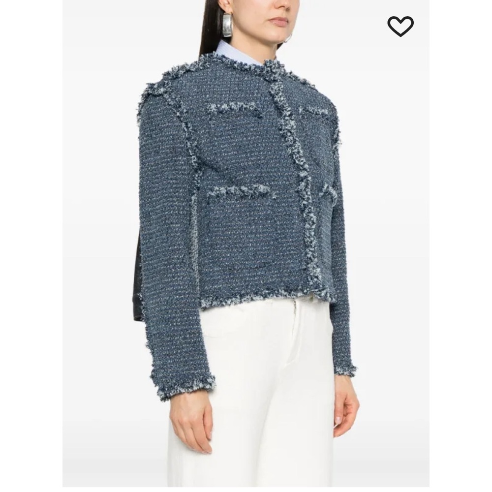 sacai panelled tweed jacket denim size 3 women’s